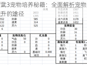 关于神武3宠物培养秘籍：全面解析宠物成长与技能提升的途径