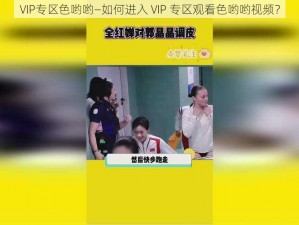 VIP专区色哟哟—如何进入 VIP 专区观看色哟哟视频？