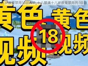 满十八岁夜里禁用10款APP_十八禁满十八岁夜里禁用的 10 款 APP