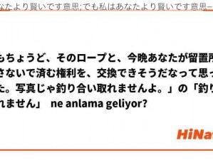 でも私はあなたより賢いです意思;でも私はあなたより賢いです意思——难道我不比你聪明吗？