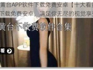 十大看黄台APP软件下载免费安卓【十大看黄台 APP 软件下载免费安卓，满足你无尽的视觉享受】