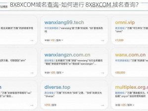 8X8XCOM域名查询-如何进行 8X8XCOM 域名查询？