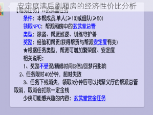 安定度满后刷厢房的经济性价比分析