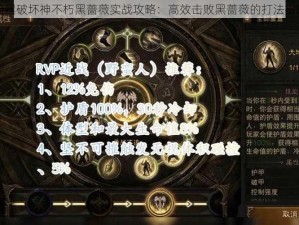 暗黑破坏神不朽黑蔷薇实战攻略：高效击败黑蔷薇的打法指南