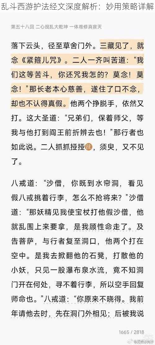 乱斗西游护法经文深度解析：妙用策略详解