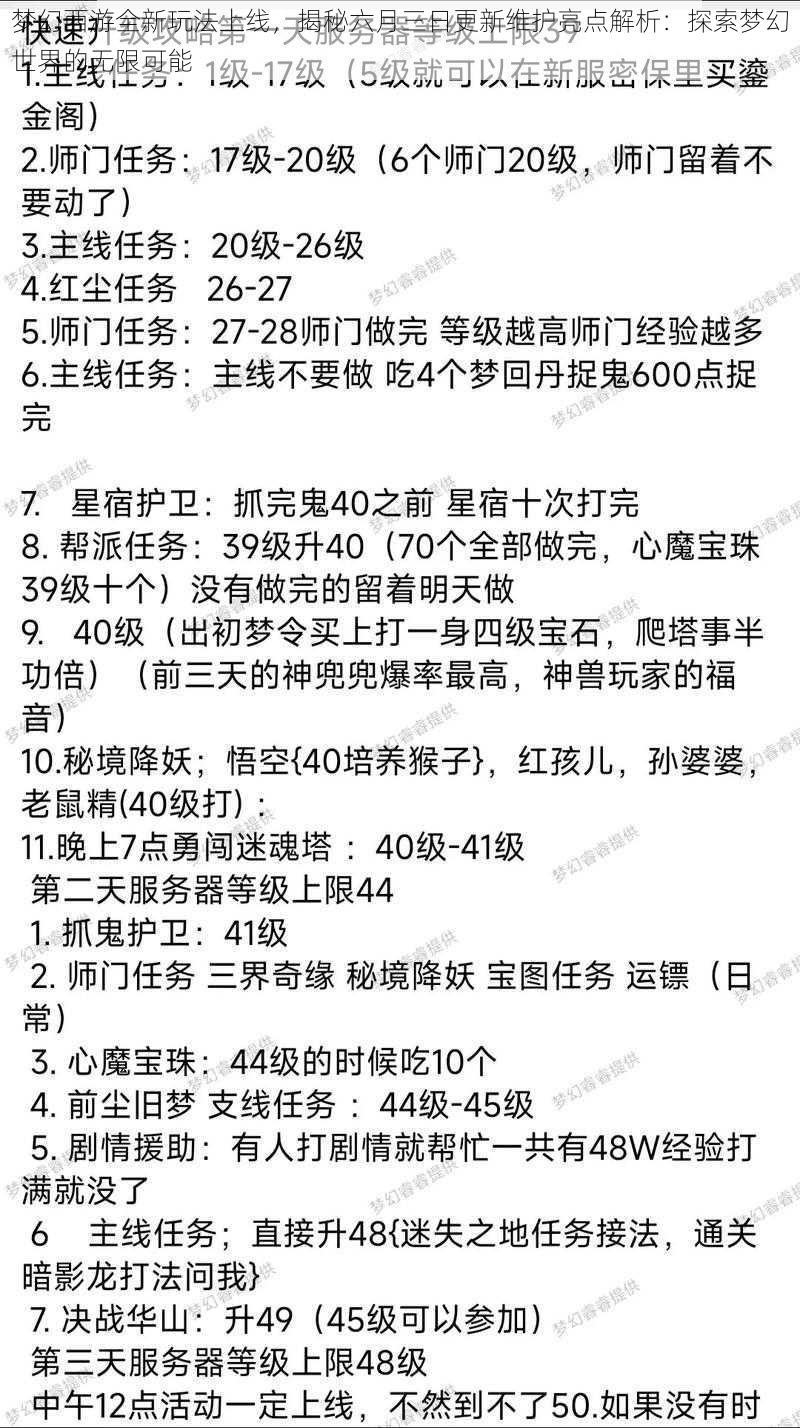 梦幻西游全新玩法上线，揭秘六月三日更新维护亮点解析：探索梦幻世界的无限可能