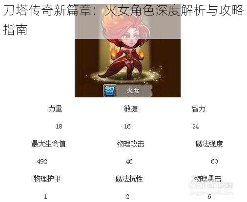 刀塔传奇新篇章：火女角色深度解析与攻略指南