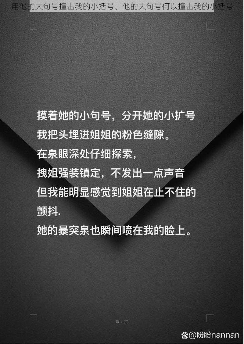 用他的大句号撞击我的小括号、他的大句号何以撞击我的小括号