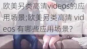 欧美另类高清videos的应用场景;欧美另类高清 videos 有哪些应用场景？