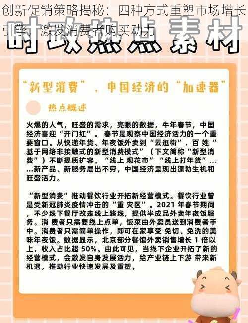 创新促销策略揭秘：四种方式重塑市场增长引擎，激发消费者购买动力