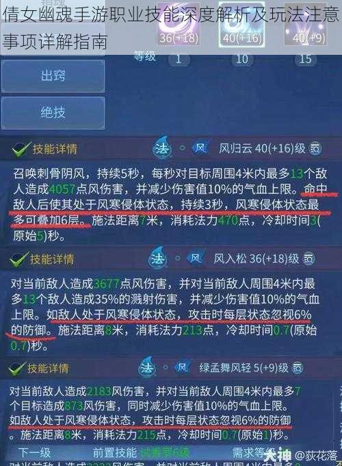 倩女幽魂手游职业技能深度解析及玩法注意事项详解指南