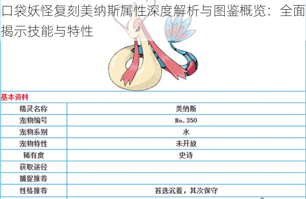 口袋妖怪复刻美纳斯属性深度解析与图鉴概览：全面揭示技能与特性