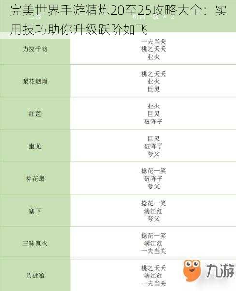 完美世界手游精炼20至25攻略大全：实用技巧助你升级跃阶如飞