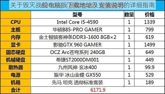 关于毁灭战舰电脑版下载地址及安装说明的详细指南