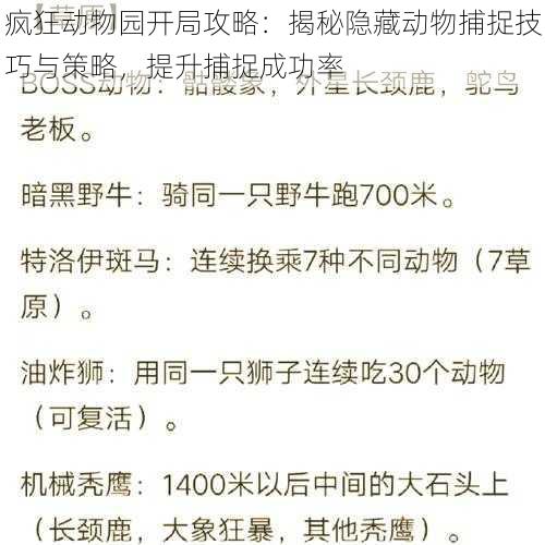 疯狂动物园开局攻略：揭秘隐藏动物捕捉技巧与策略，提升捕捉成功率